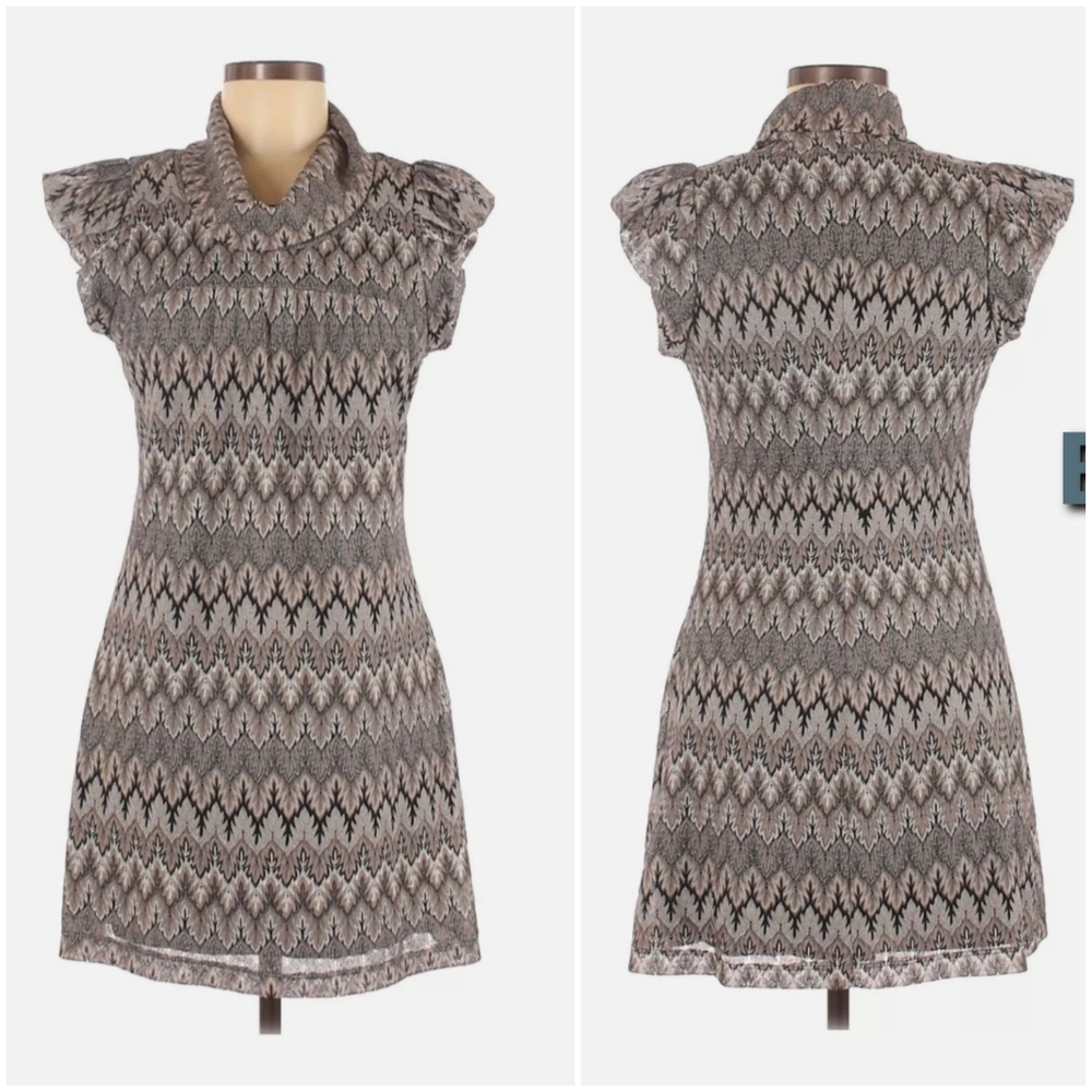 My Michelle Knitted Dress Turtleneck Short Sleeve
